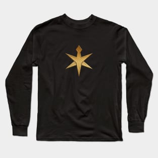 Chiba Prefecture Symbol in Gold Faux Long Sleeve T-Shirt